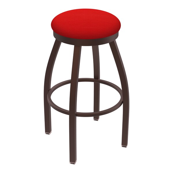 25" Swivel Counter Stool, Bronze Finish, Canter Red Seat
